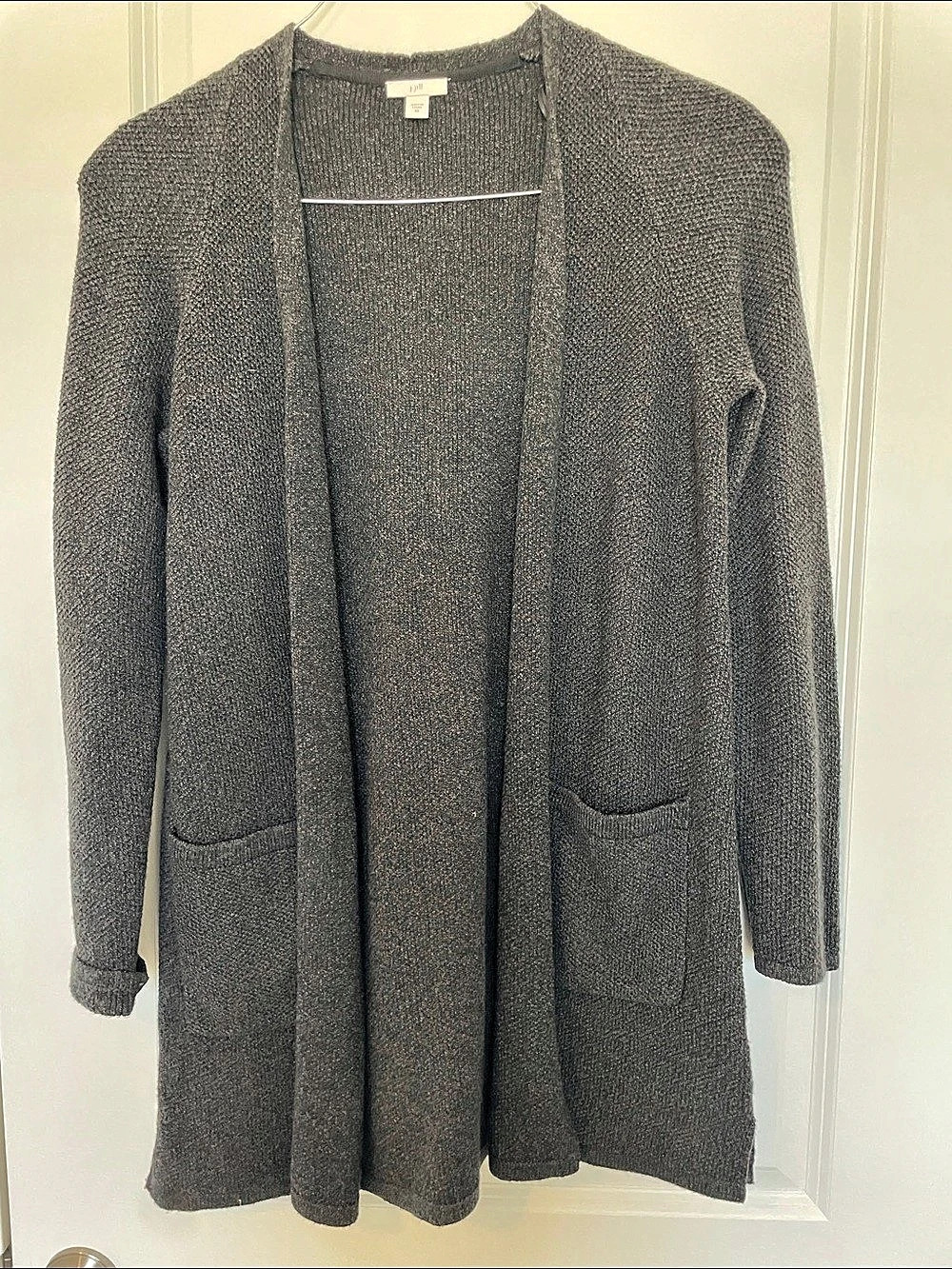 J. Jill Getaway Open-Front Long Cardi Cardigan Gray XS